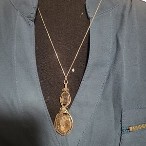 Hand Wrapped Duo Stone Pendant